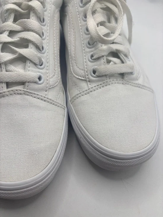 Vans Old Skool True White on White Low top Sneaker SZ 8.5 leather accents casual - Picture 11 of 11